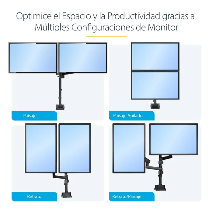 StarTech.com Soporte para Dos Monitores ARMDUALPIVOT hasta 32 pulgadas