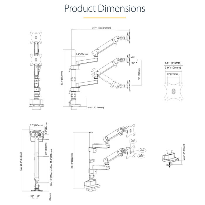 StarTech.com Soporte VESA para 2 Monitores de hasta 32 Pulgadas StarTech.com Soporte VESA para 2 Monitores de hasta 32 Pulgadas