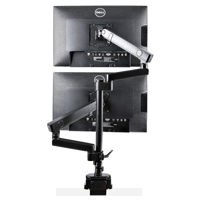 StarTech.com Brazo de Soporte para 2 Monitores VESA hasta 32 Pulgadas - Soporte de Montaje en Escritorio con Abrazadera, Ajuste de Altura e Inclinación, Hasta 8 kg por Pantalla