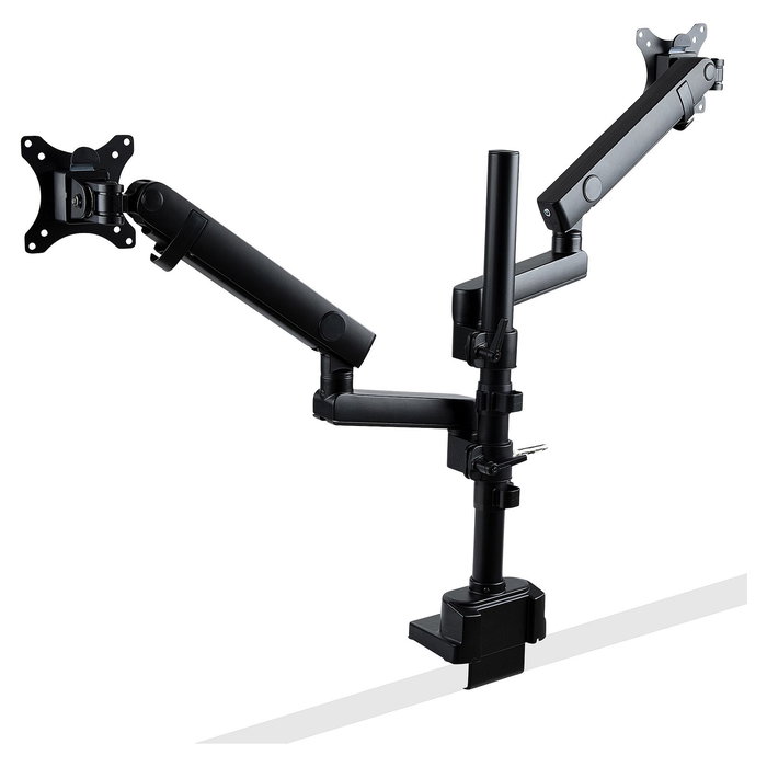 StarTech.com Brazo de Soporte para 2 Monitores VESA hasta 32 Pulgadas - Soporte de Montaje en Escritorio con Abrazadera, Ajuste de Altura e Inclinación, Hasta 8 kg por Pantalla