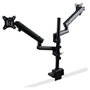 StarTech.com Brazo de Soporte para 2 Monitores VESA hasta 32 Pulgadas - Soporte de Montaje en Escritorio con Abrazadera, Ajuste de Altura e Inclinación, Hasta 8 kg por Pantalla