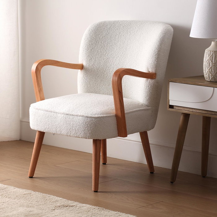 Versa Sillón con reposabrazos Kora blanco 70x79x62 cm Versa Sillón con reposabrazos Kora blanco 70x79x62 cm