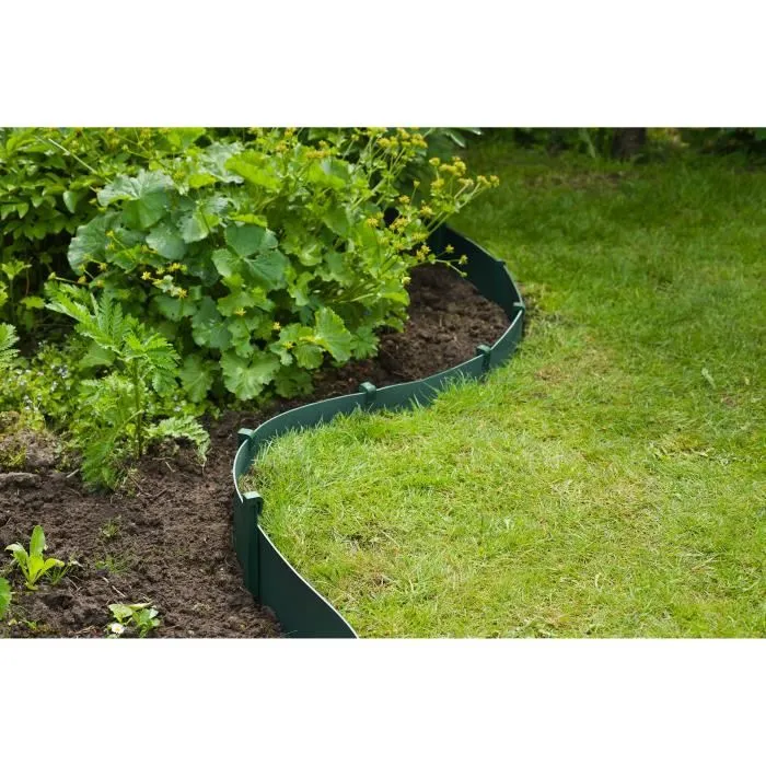 Nature Borde de Jardín H 15 cm x 10 m - Grosor 3 mm - Polipropileno Reciclado - Verde Nature Borde de Jardín H 15 cm x 10 m - Grosor 3 mm - Polipropileno Reciclado - Verde