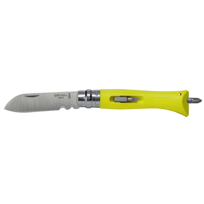 Opinel Navaja de bolsillo No. 09 amarilla con juego de puntas