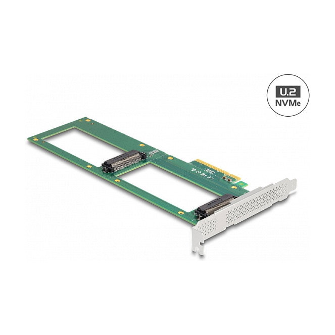 DeLOCK Tarjeta PCIe 4.0 x8 a 2x U.2 NVMe SFF-8639 - Bifurcación, Interna, Pasiva, para Windows y Linux