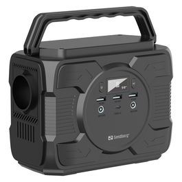 Sandberg 420-83 Power Station AC200 172.8Wh/48000mAh 200W - Batería Portátil 230V, 1x CA, 3x USB-A, 1x USB-C 100W, Carga Rápida, Pantalla, Negra