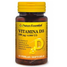 NATURE ESSENTIAL Vitamina D3 100Mcg 60 Perlas - Suplemento Alimenticio, Contribuye al Sistema Inmune