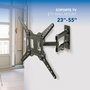 Daewoo Soporte TV Doble Brazo para 23-55 Pulgadas, 30 kg, Inclinación +3-10°, Giro 90°, Perfil 60-382 mm