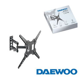 Daewoo Soporte TV Doble Brazo para 23-55 Pulgadas, 30 kg, Inclinación +3-10°, Giro 90°, Perfil 60-382 mm