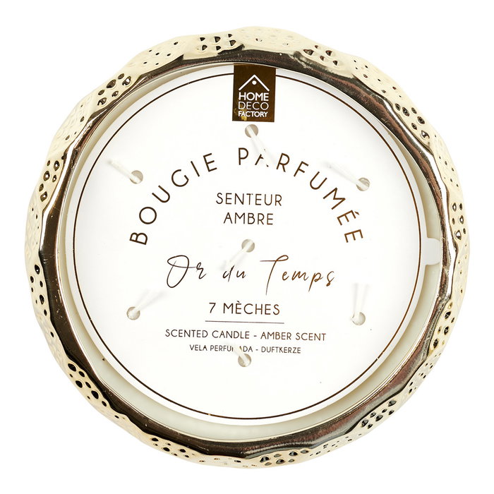 Home Deco Factory Vela Perfumada Con 7 Mechas Oro Bougie Ámbar Home Deco Factory Vela Perfumada Con 7 Mechas Oro Bougie Ámbar