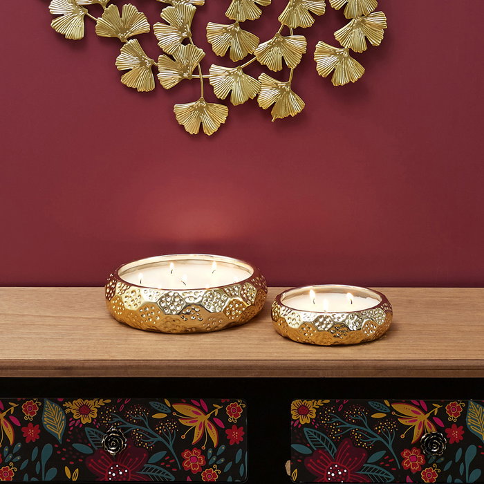 Home Deco Factory Vela Perfumada Con 7 Mechas Oro Bougie Ámbar Home Deco Factory Vela Perfumada Con 7 Mechas Oro Bougie Ámbar