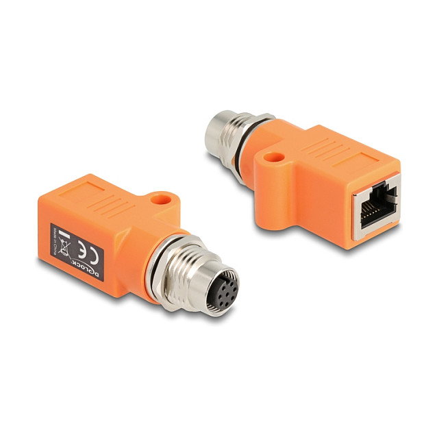 DeLOCK 60618 Adaptador M12 A-codificado 8 pin Hembra a RJ45 Macho Cat.5e Naranja DeLOCK 60618 Adaptador M12 A-codificado 8 pin Hembra a RJ45 Macho Cat.5e Naranja