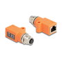 DeLOCK 60618 Adaptador M12 8 Pin Hembra a RJ45 Macho Cat.5e Naranja