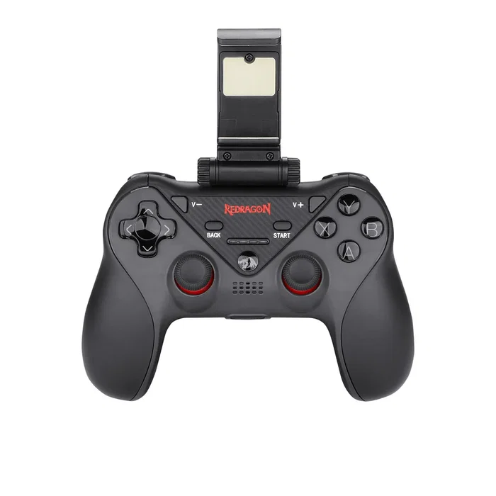 Redragon Ceres G812 Gamepad/Mando Bluetooth y USB (Negro) para Android, iOS, PC, PlayStation 4 con Soporte Ajustable para Móvil, 13 Botones Programables