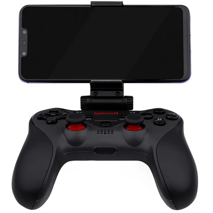 Redragon Ceres G812 Gamepad/Mando Bluetooth y USB (Negro) para Android, iOS, PC, PlayStation 4 con Soporte Ajustable para Móvil, 13 Botones Programables