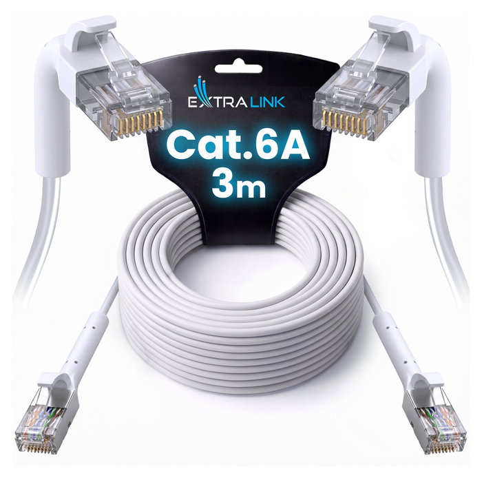 Extralink Patchcord LAN Cat.6A U/FTP 3m Blanco