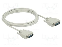 DeLOCK Cable serie D-Sub15 macho a macho 3 m 85977
