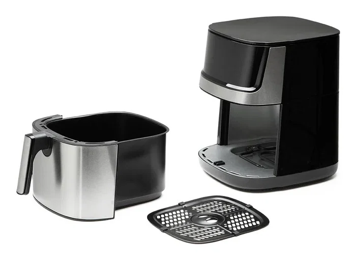 Orbegozo FDR 8010 Freidora de Aire Sin Aceite 8 Litros 2000W con 8 Programas, Pantalla LED Táctil, Acero Inoxidable y Cubeta Desmontable