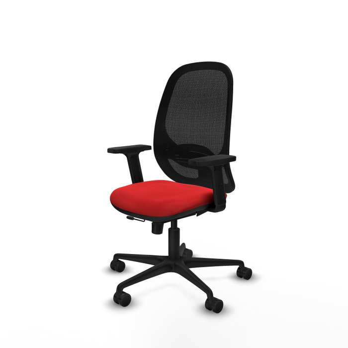 PIQUERAS Y CRESPO Silla de oficina Cilanco con mecanismo Sincro/Traslack, Rojo y Negro