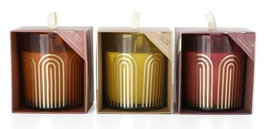 DKD Home Decor Surtido de 3 Velas de Cera de Parafina con Diseño de Arcos