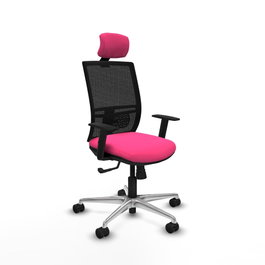 PIQUERAS Y CRESPO Silla de oficina Yunquera Rosa y Negro