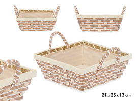Kinvara Cesta Asas Trenzado Cuadrada Jacinto de Agua 25 x 13 x 21 cm (Set de 24)