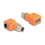 DeLOCK 60668 Adaptador M12 hembra 8 pines a RJ45 hembra Cat.5e naranja