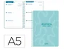 Liderpapel Agenda Escolar 26-27 Classic Semana Vista A5 Espiral Bilingüe - Papel FSC 70g, Color Azul Turquesa