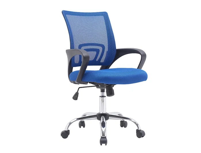 Q-connect Silla Siena Oficina Malla Base Metálica Color Negro/Azul Ajustable Premium