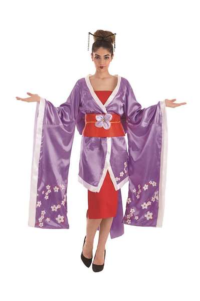 Creaciones Llopis Disfraz Adulto Geisha Flores Talla L Morado Creaciones Llopis Disfraz Adulto Geisha Flores Talla L Morado