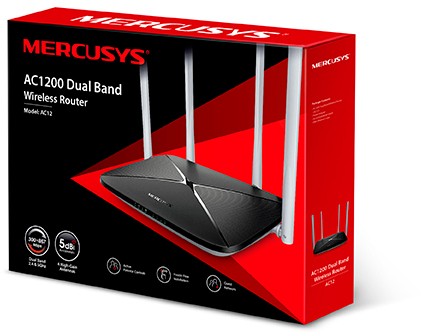 Mercusys AC12 Router Inalámbrico de Doble Banda AC1200 Negro Mercusys AC12 Router Inalámbrico de Doble Banda AC1200 Negro