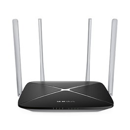 Mercusys AC12 Router WiFi AC1200 Dual Band 4 Antenas 802.11ac 867 Mbps 4 Puertos LAN Gigabit, Color Negro