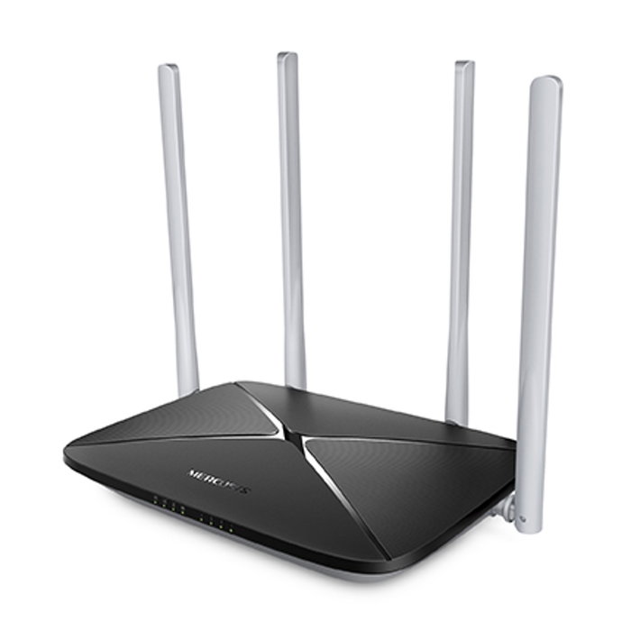 Mercusys Router AC12 Inalámbrico Doble Banda AC1200 Wi-Fi 802.11ac 4 Antenas 5dBi