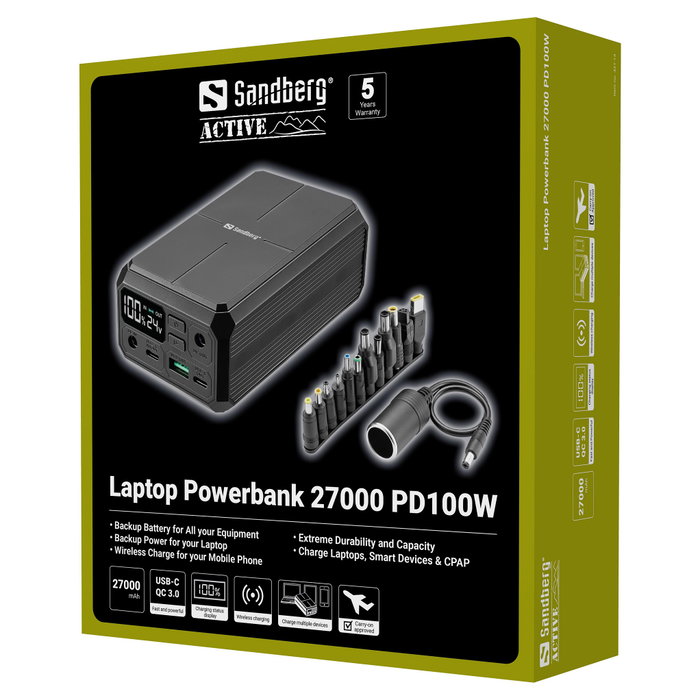 Sandberg Laptop Powerbank 27000 PD100W