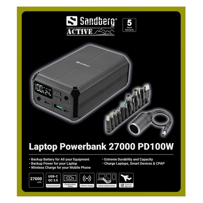 Sandberg Laptop Powerbank 27000 PD100W