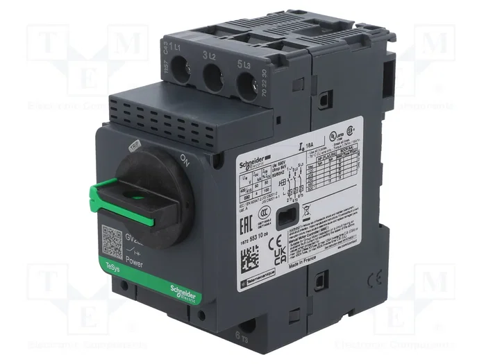 SCHNEIDER ELECTRIC GV2L20 Interruptor Motorizado 7,5kW 230÷690VAC SCHNEIDER ELECTRIC GV2L20 Interruptor Motorizado 7,5kW 230÷690VAC