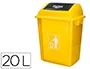 Q-connect Papelera Contenedor Plástico con Tapa de Balancín 20 Litros Amarillo 340x240x450 mm