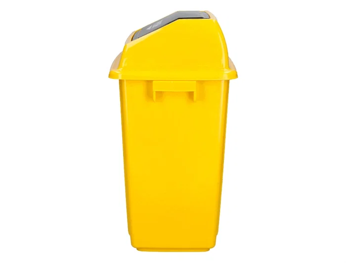 Q-connect Papelera Contenedor Plástico con Tapa de Balancín 20 Litros Amarillo 340x240x450 mm