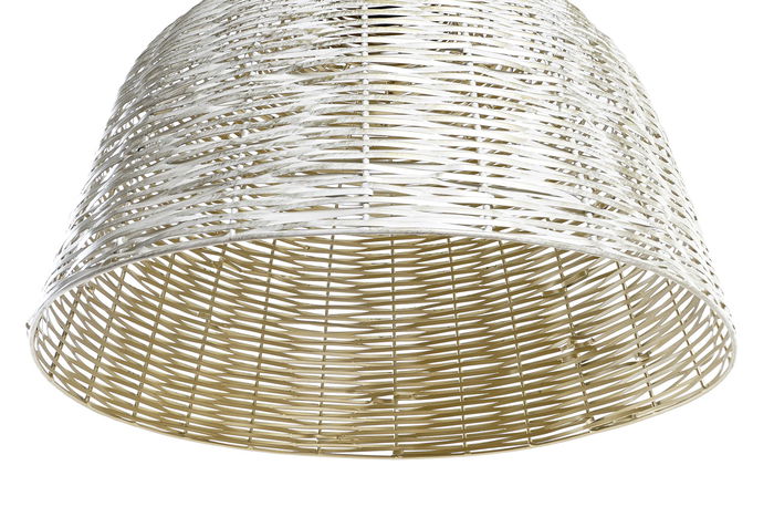 DKD Home Decor Lámpara de Techo Boho Blanco Dorado 51 x 38 x 51 cm Estilo Simil Fibra