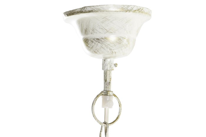 DKD Home Decor Lámpara de Techo Boho Blanco Dorado 51 x 38 x 51 cm Estilo Simil Fibra