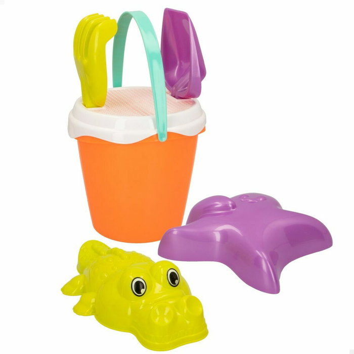 Color Baby Cubo de playa de 18 cm con Cedazo, palas de 27 cm y 2 Moldes Color Baby Cubo de playa de 18 cm con Cedazo, palas de 27 cm y 2 Moldes