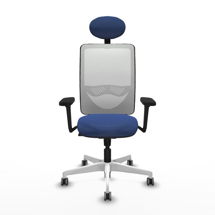 PIQUERAS Y CRESPO Silla de oficina Zulema con mecanismo Sincro, Azul marino y Blanco PIQUERAS Y CRESPO Silla de oficina Zulema con mecanismo Sincro, Azul marino y Blanco