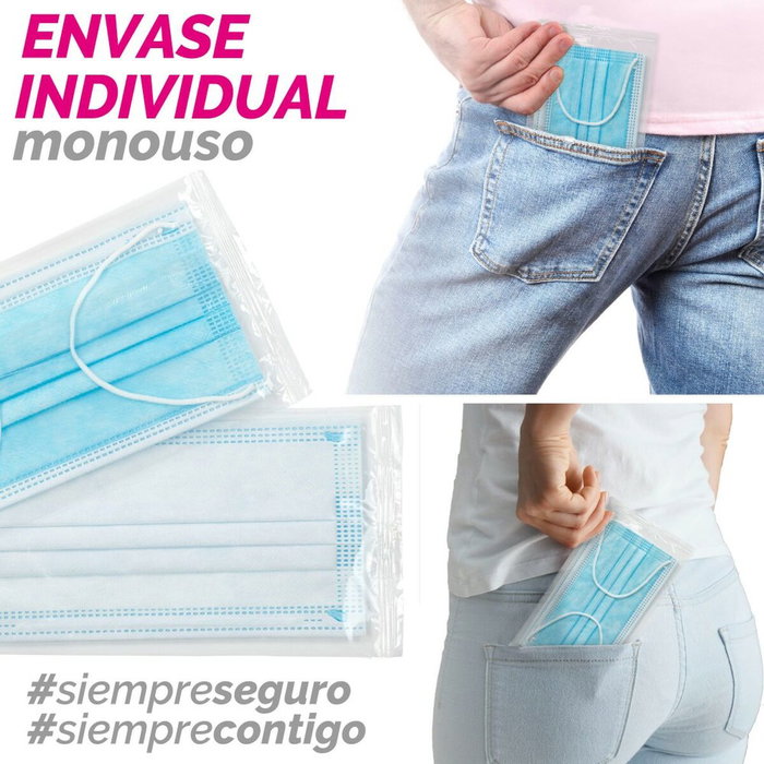 Caja de mascarillas higiénicas SensiKare 50 Piezas (12 Unidades) Caja de mascarillas higiénicas SensiKare 50 Piezas (12 Unidades)