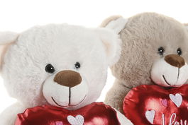 DKD Home Decor Peluche Oso Beige Marron 19 x 23 x 23 cm (4 Unidades)