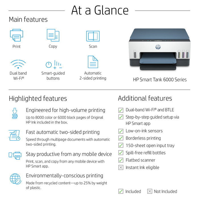 HP Smart Tank 6005 Multifunción Inyección de Tinta Gris HP Smart Tank 6005 Multifunción Inyección de Tinta Gris