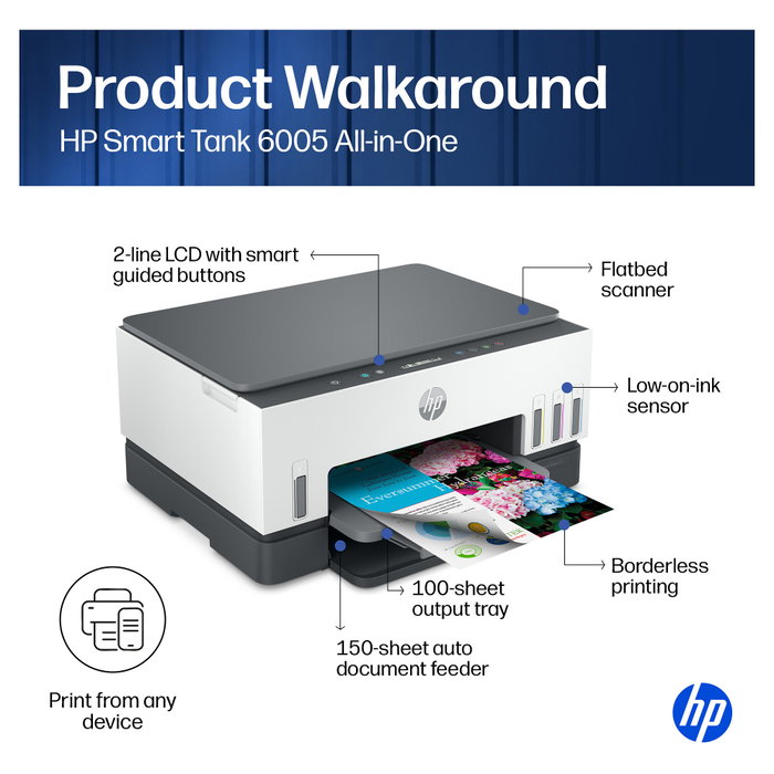 HP Smart Tank 6005 Multifunción Inyección de Tinta Gris HP Smart Tank 6005 Multifunción Inyección de Tinta Gris