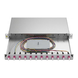 Easylan EasyLan LWL-Spleibox Grade C 19-Zoll 1HE, 12 Ports, 12x LC-Duplex, OM4