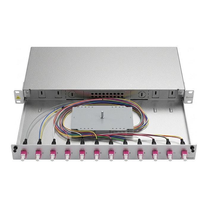 Easylan EasyLan LWL-Spleibox Grade C 19-Zoll 1HE, 12 Ports, 12x LC-Duplex, OM4 Easylan EasyLan LWL-Spleibox Grade C 19-Zoll 1HE, 12 Ports, 12x LC-Duplex, OM4