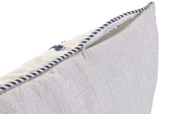 DKD Home Decor Cojín de Chenilla Azul 60x10x35 cm