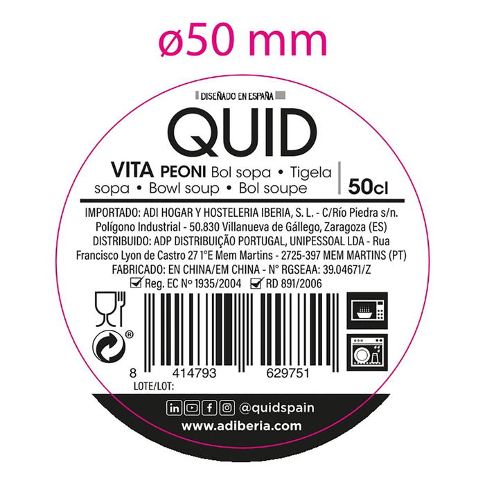 Bol Cerámico Vita Peoni Quid 50 cL